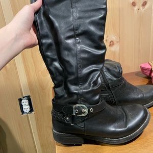 Black knee high boots